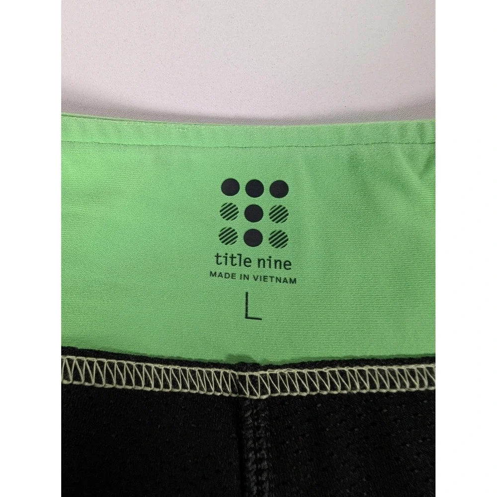 Title Nine Skort Womens Large Green Colorblock Athletic Activewear Pockets Lined
